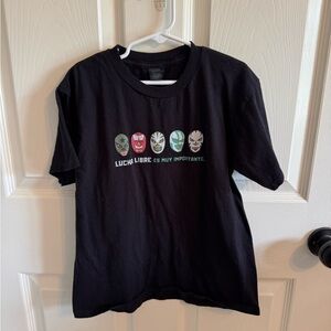 Black Lucha Libre Graphic T-Shirt